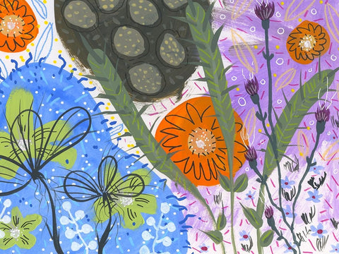 Splendor Black Ornate Wood Framed Art Print with Double Matting by Randy Noble Fine Art