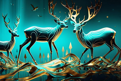 Metallic Majesty 7 Black Modern Wood Framed Art Print by Heere, Ray