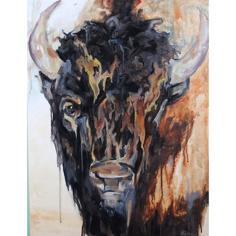 Face On Black Modern Wood Framed Art Print with Double Matting by Gould, Renee