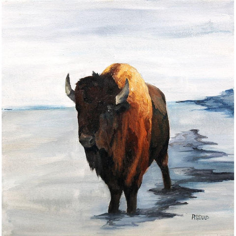 Iceman Black Modern Wood Framed Art Print with Double Matting by Gould, Renee