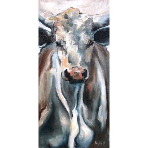 Lil Blue White Modern Wood Framed Art Print by Gould, Renee