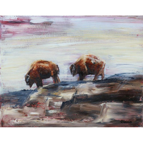 On The Edge Black Modern Wood Framed Art Print with Double Matting by Gould, Renee