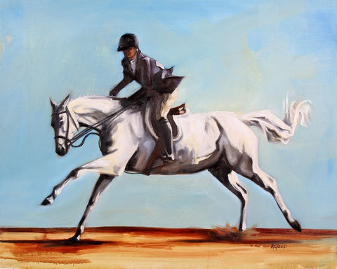 Stretching Out White Modern Wood Framed Art Print with Double Matting by Gould, Renee