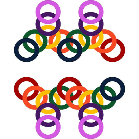 Rainbow Circles-4 White Modern Wood Framed Art Print by Homawoo, Richard