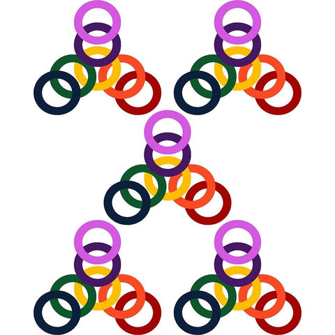 Rainbow Circles-5 Black Modern Wood Framed Art Print by Homawoo, Richard