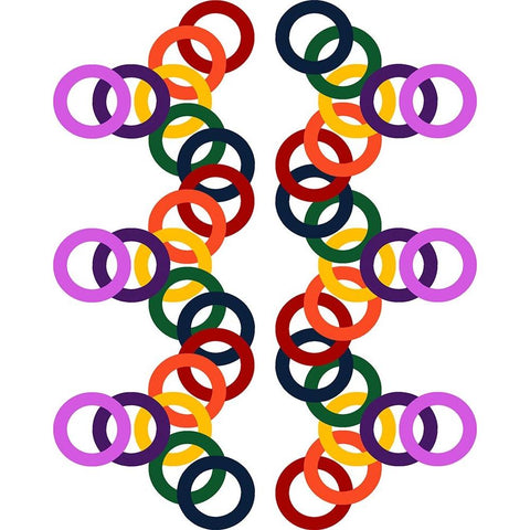 Rainbow Circles-7 Black Modern Wood Framed Art Print by Homawoo, Richard