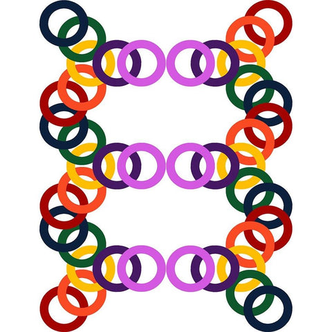 Rainbow Circles-8 White Modern Wood Framed Art Print by Homawoo, Richard