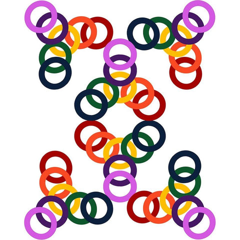 Rainbow Circles-16 White Modern Wood Framed Art Print by Homawoo, Richard