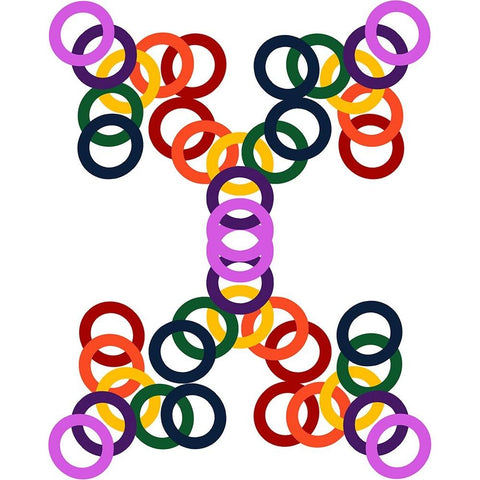 Rainbow Circles-17 White Modern Wood Framed Art Print by Homawoo, Richard