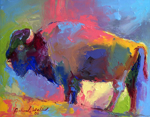 Buffalo Black Ornate Wood Framed Art Print with Double Matting by Wallich, Richard
