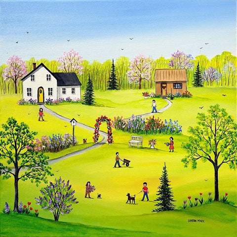 Spring is Blooming Black Ornate Wood Framed Art Print with Double Matting by Mark, Sharon