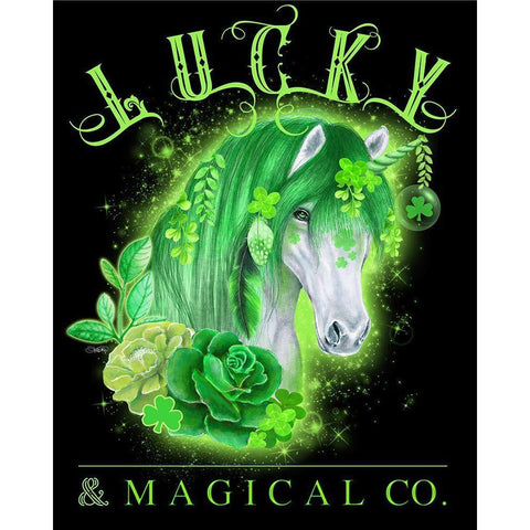 Lucky and Magical Co Unicorn Black Modern Wood Framed Art Print by Sheena Pike Art
