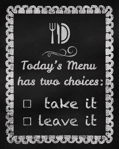 Today’s Menu Black Ornate Wood Framed Art Print with Double Matting by Lavoie, Tina