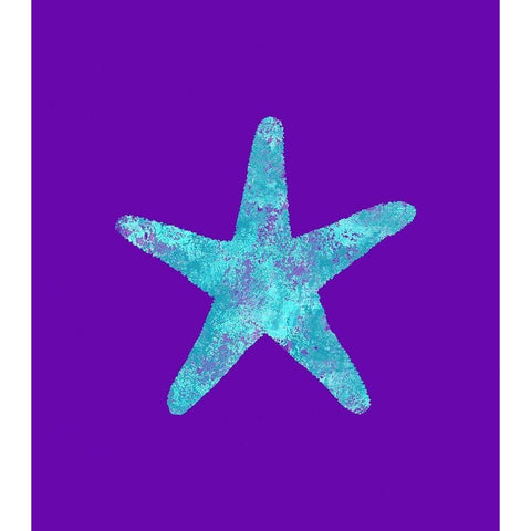 Sponge Sea Star Aqua Gold Ornate Wood Framed Art Print with Double Matting by Lavoie, Tina