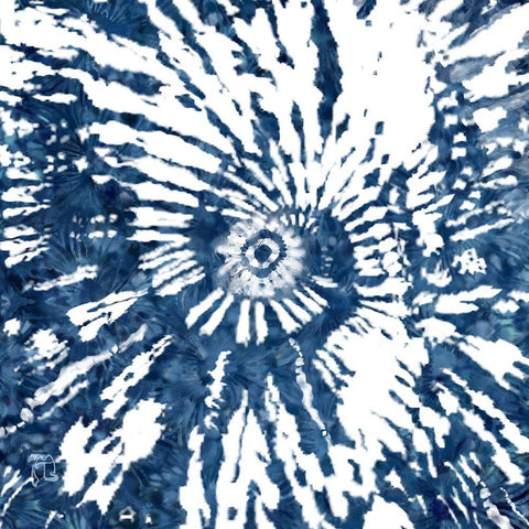 Indigo Tie Dye II White Modern Wood Framed Art Print with Double Matting by Lavoie, Tina