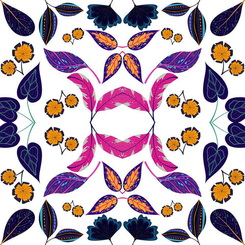 Falling Leaves Black Modern Wood Framed Art Print by Mitchell, Tina