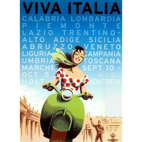 Viva Italia Black Modern Wood Framed Art Print by Vintage Apple Collection