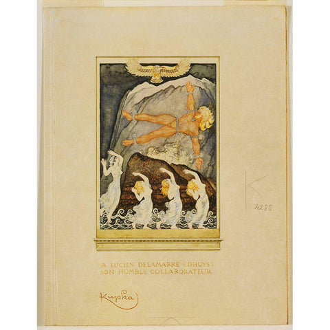 Frantisek Kupka - Prometheus White Modern Wood Framed Art Print by Vintage Apple Collection