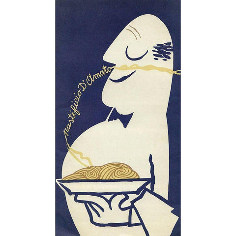 Pasta Gold Ornate Wood Framed Art Print with Double Matting by Vintage Apple Collection