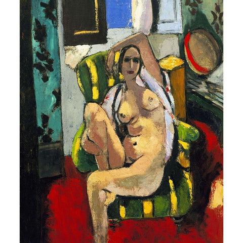 Matisse Odalisque White Modern Wood Framed Art Print by Vintage Apple Collection