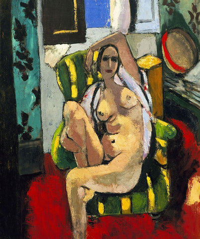 Matisse Odalisque Black Ornate Wood Framed Art Print with Double Matting by Vintage Apple Collection