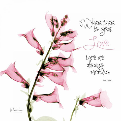 Great Love foxglove White Modern Wood Framed Art Print by Koetsier, Albert