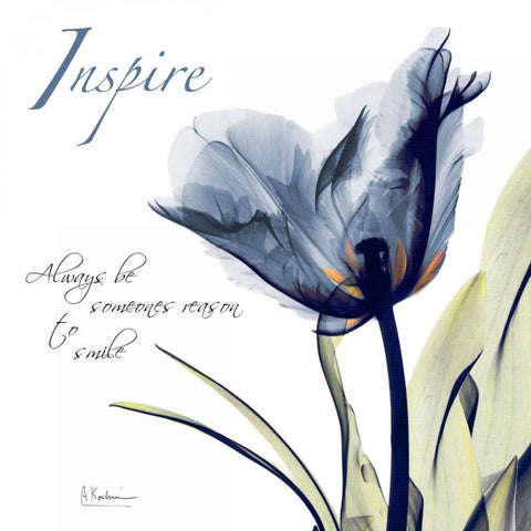 Tulip Inspire Black Ornate Wood Framed Art Print with Double Matting by Koetsier, Albert