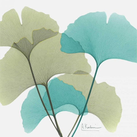 Gingko 1 Gold Ornate Wood Framed Art Print with Double Matting by Koetsier, Albert