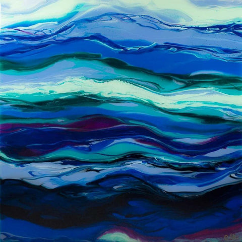 Twilight Rhythm White Modern Wood Framed Art Print with Double Matting by Bilotta, Barbara
