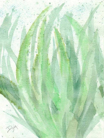 Into Green 1 White Modern Wood Framed Art Print with Double Matting by Dyer, Beverly
