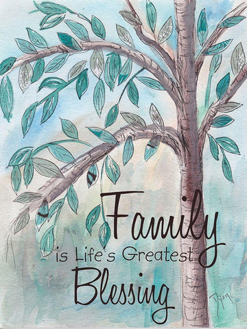 Family Tree 1 Black Ornate Wood Framed Art Print with Double Matting by Dyer, Beverly