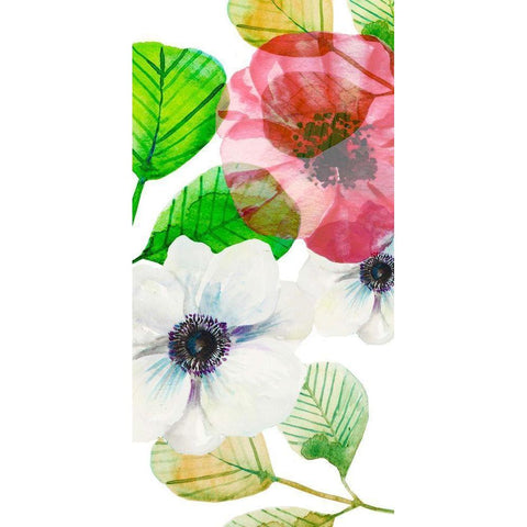 Flower Panel 3 Black Modern Wood Framed Art Print with Double Matting by Boho Hue Studio
