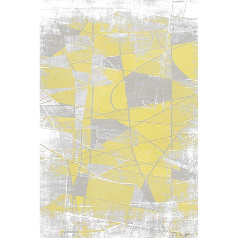 Metric Pantone Yellow White Modern Wood Framed Art Print by Brown, Denise