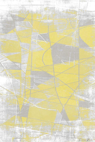 Metric Pantone Yellow Black Ornate Wood Framed Art Print with Double Matting by Brown, Denise