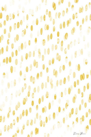 Gold Dots White Modern Wood Framed Art Print with Double Matting by Brown, Denise