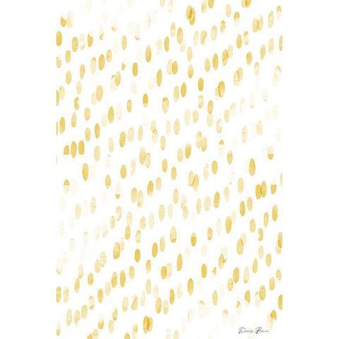 Gold Dots Black Modern Wood Framed Art Print by Brown, Denise