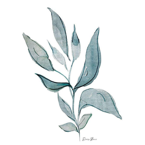 Watercolor Botanical 1 White Modern Wood Framed Art Print by Brown, Denise