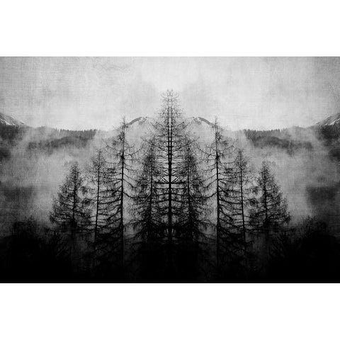 Trees and Clouds White Modern Wood Framed Art Print by Brown, Denise