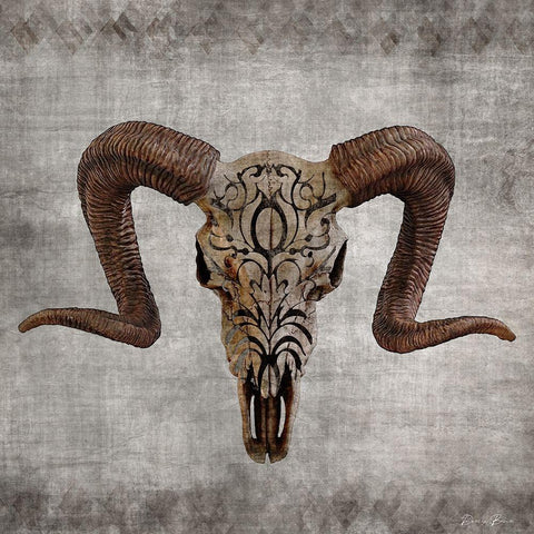 Bone Yard 2 V2 White Modern Wood Framed Art Print with Double Matting by Brown, Denise