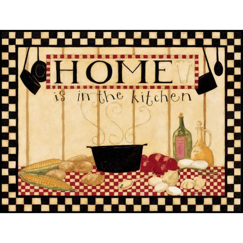 Home Is In The Kitchen Black Modern Wood Framed Art Print by DiPaolo, Dan
