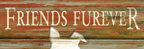 Friends Furever White Modern Wood Framed Art Print with Double Matting by Stimson, Diane