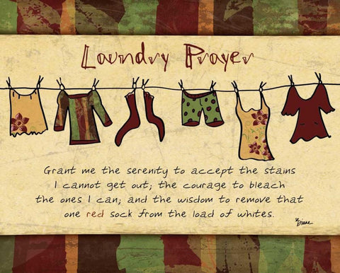 Laundry Prayer Spice Black Ornate Wood Framed Art Print with Double Matting by Stimson, Diane