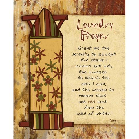 Laundry Prayer Board White Modern Wood Framed Art Print by Stimson, Diane