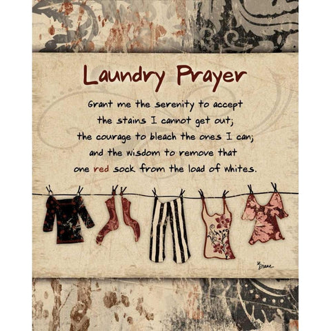 Laundry Prayer Solid Black Modern Wood Framed Art Print with Double Matting by Stimson, Diane
