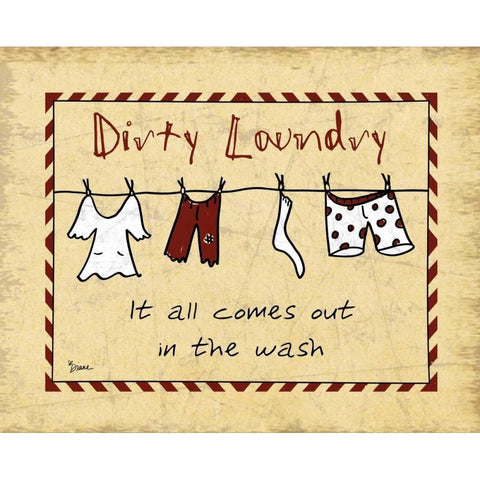 Dirty Laundry Stripe Black Modern Wood Framed Art Print by Stimson, Diane