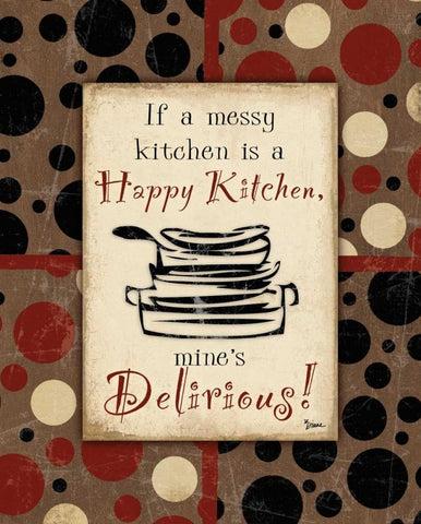 Kitchen Delirious Brown White Modern Wood Framed Art Print with Double Matting by Stimson, Diane