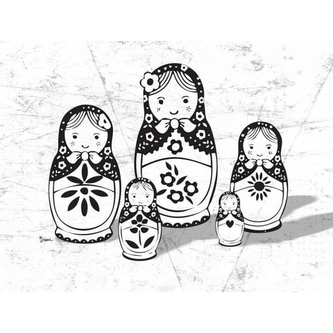 Babushka 2 Gold Ornate Wood Framed Art Print with Double Matting by Stimson, Diane