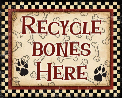 Recycle Bones White Modern Wood Framed Art Print with Double Matting by Stimson, Diane