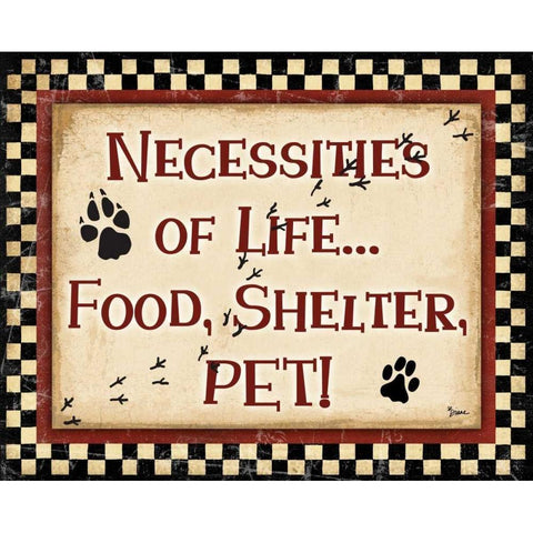 Life Necessities Black Modern Wood Framed Art Print by Stimson, Diane