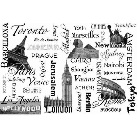 World Tour Gold Ornate Wood Framed Art Print with Double Matting by Stimson, Diane